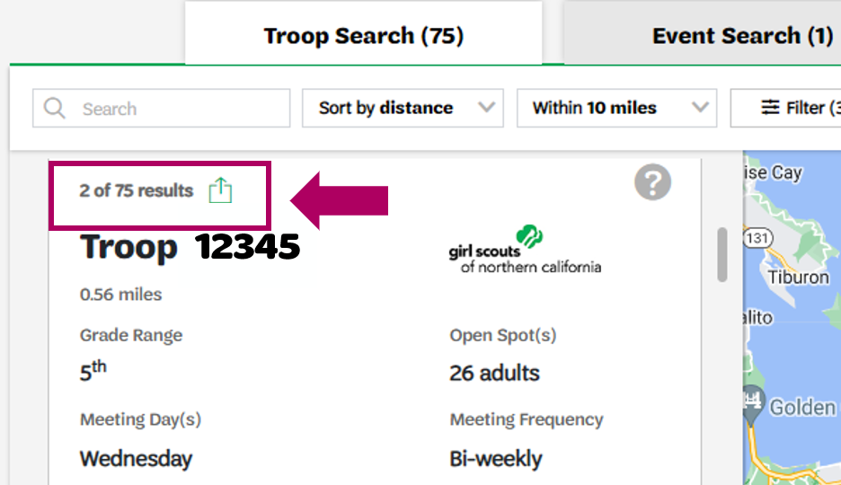 search for troop graphic