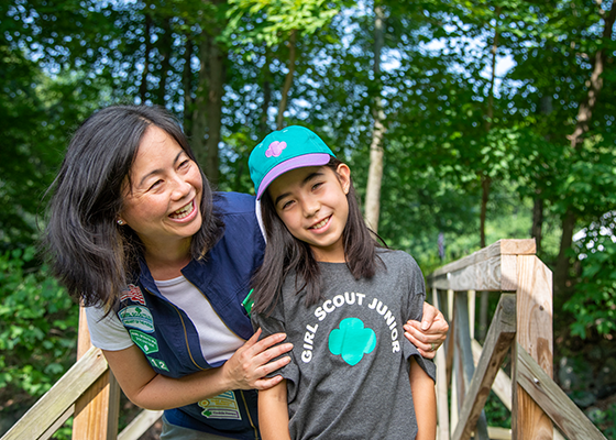 Girl Scout leader with Girl Scout
